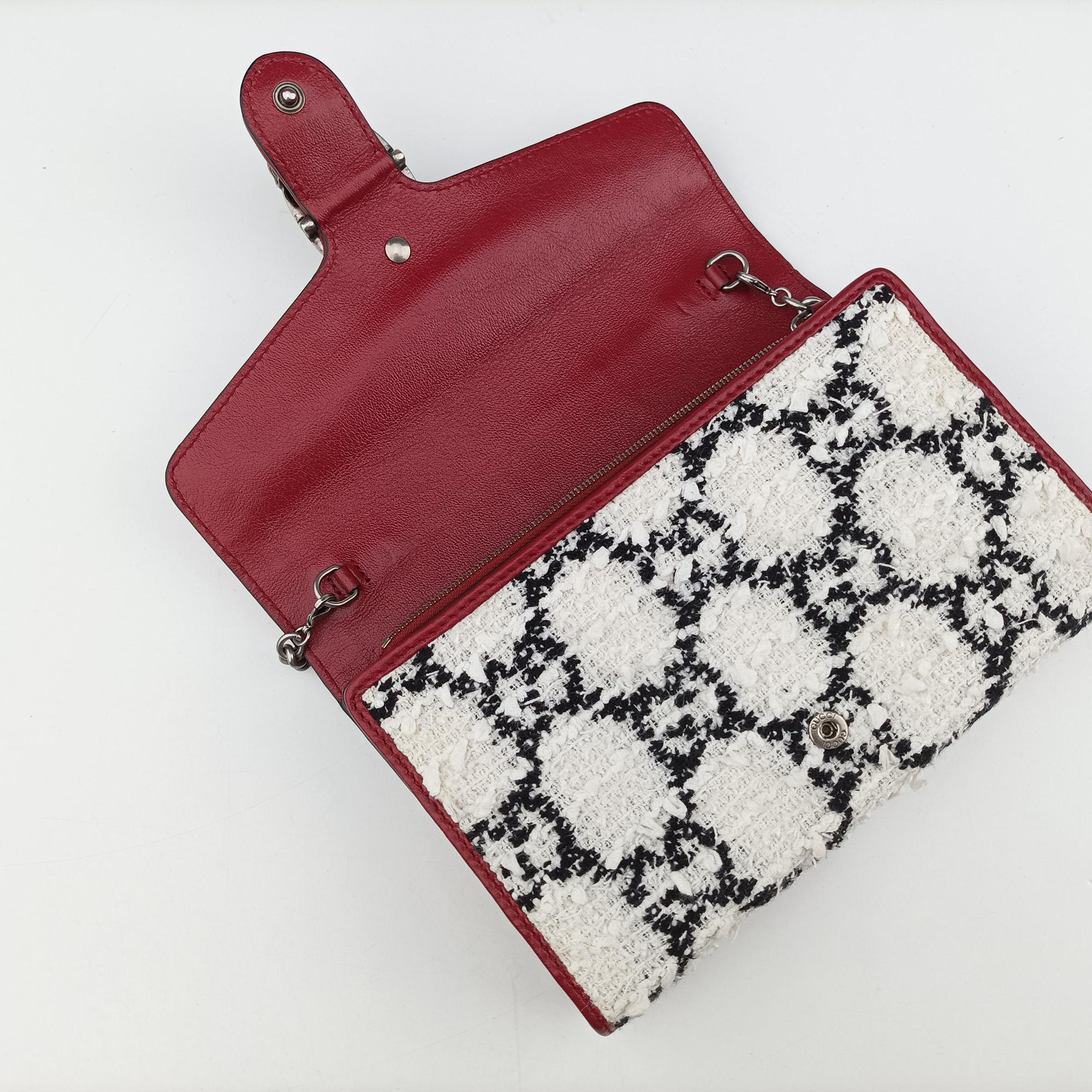 Vintage Gucci Dionysus Ivory × Red × Black Tweed×Leather 401231 shoulderbag | stylenewstar