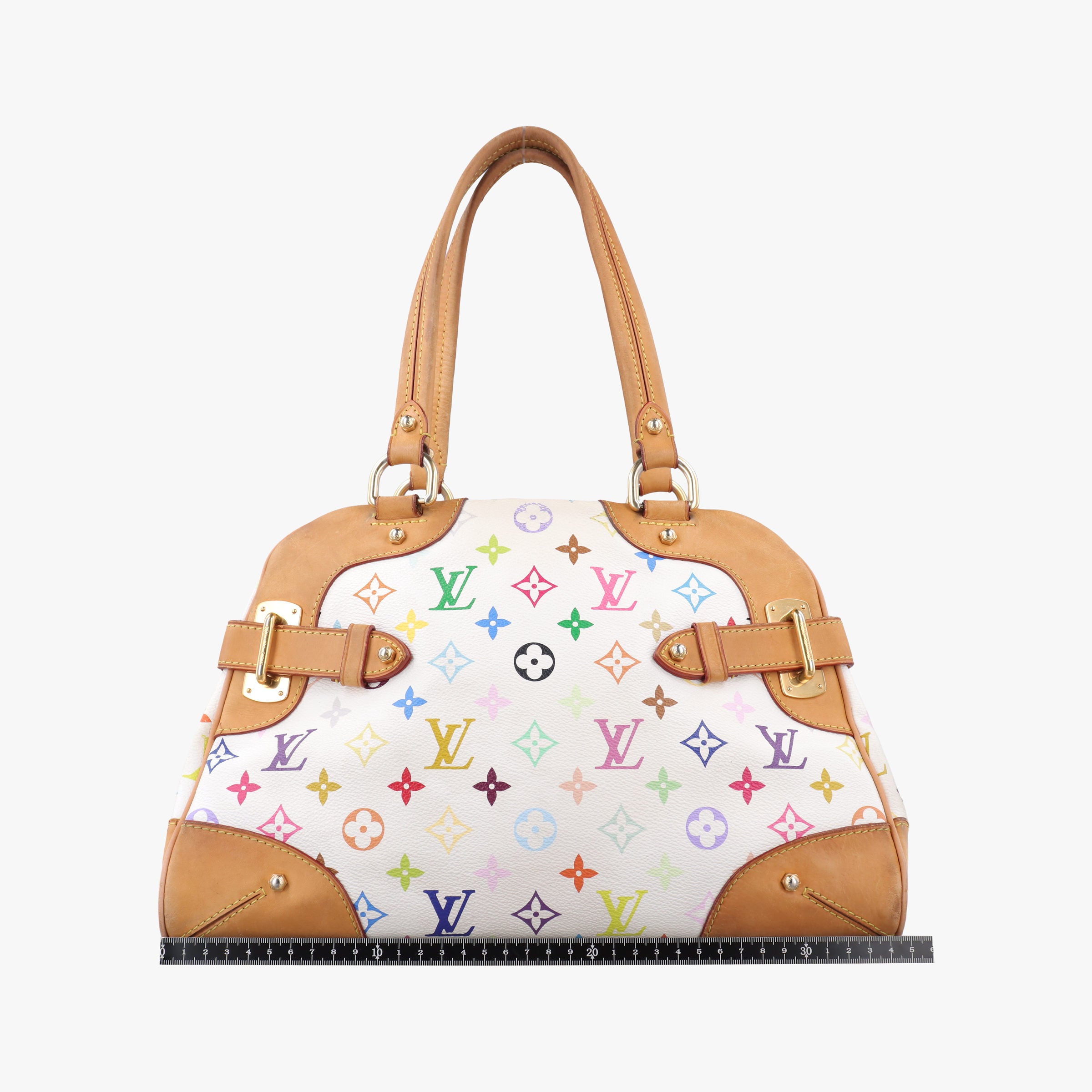 Pre-owned Louis Vuitton CLAUDIA white Monogram Multicolor M40193 handbag | stylenewstar