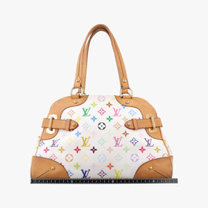 Pre-owned Louis Vuitton CLAUDIA white Monogram Multicolor M40193 handbag | stylenewstar