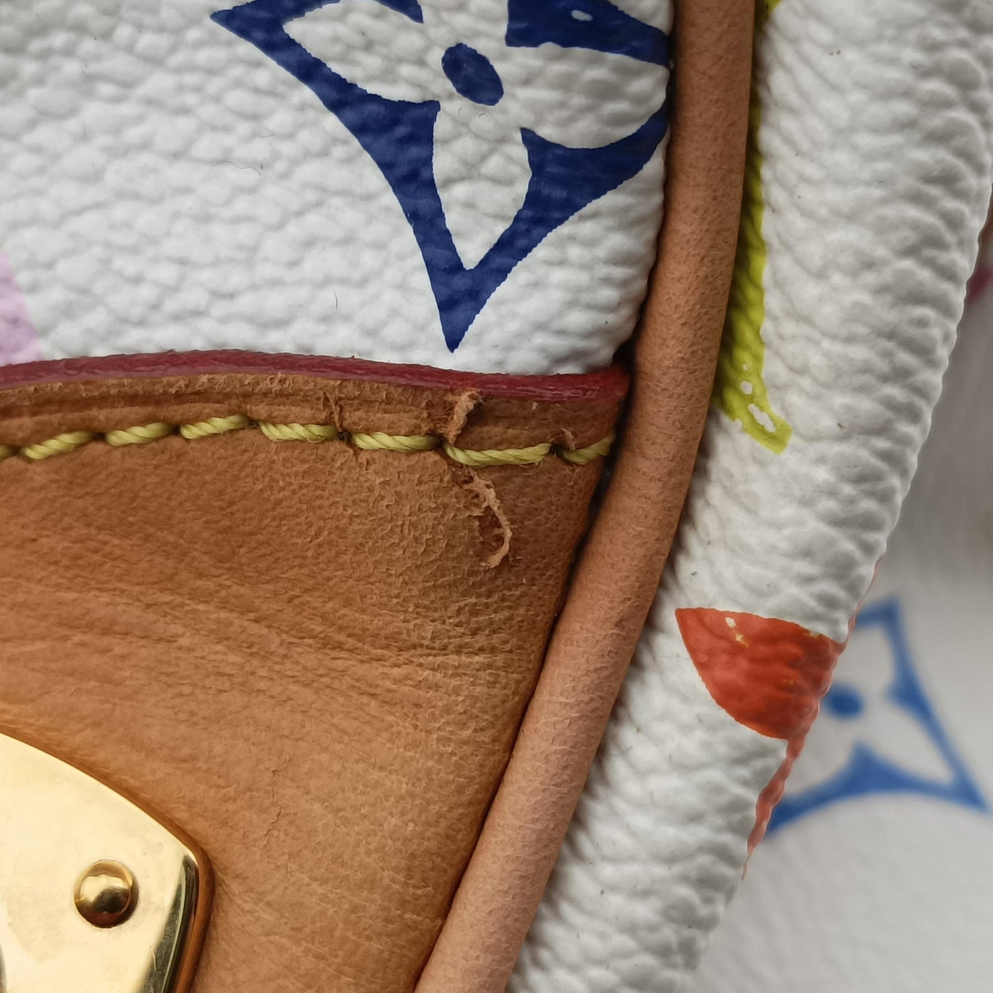 Pre-owned Louis Vuitton CLAUDIA white Monogram Multicolor M40193 handbag | stylenewstar