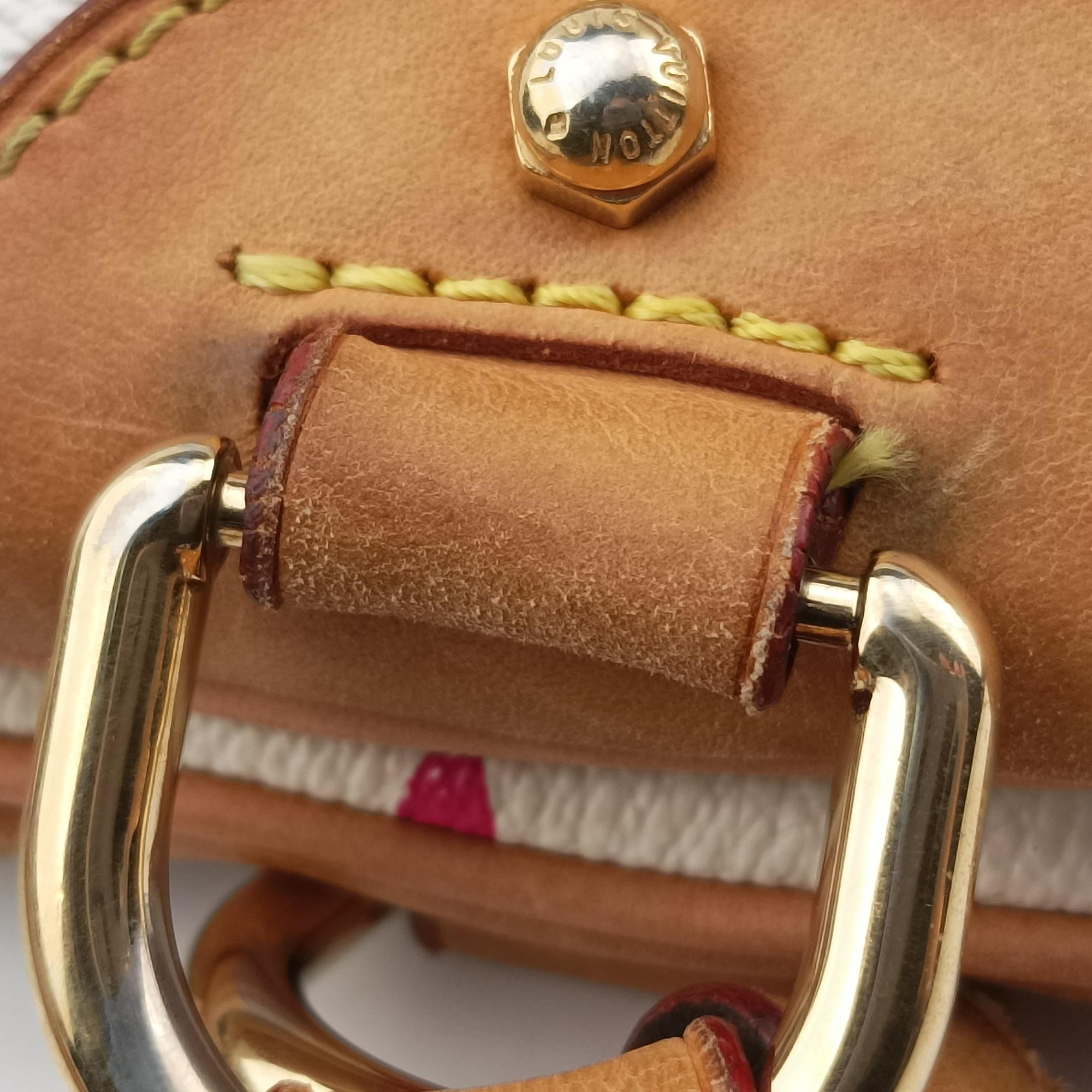 Pre-owned Louis Vuitton CLAUDIA white Monogram Multicolor M40193 handbag | stylenewstar