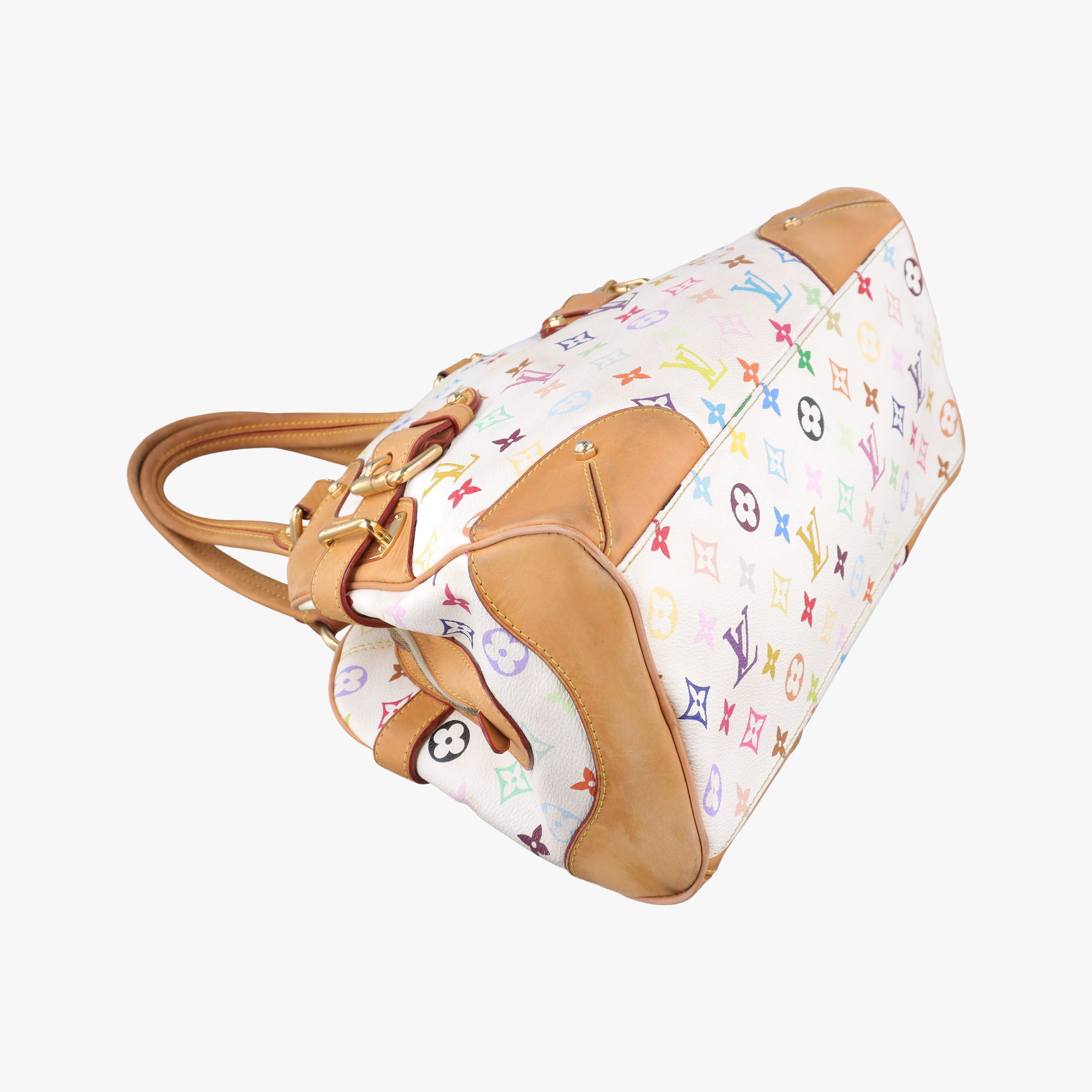 Pre-owned Louis Vuitton CLAUDIA white Monogram Multicolor M40193 handbag | stylenewstar
