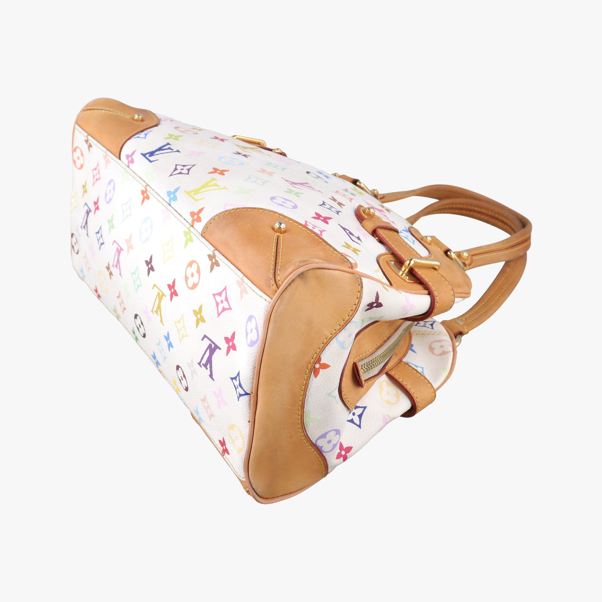 Pre-owned Louis Vuitton CLAUDIA white Monogram Multicolor M40193 handbag | stylenewstar