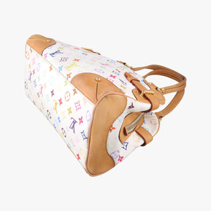 Pre-owned Louis Vuitton CLAUDIA white Monogram Multicolor M40193 handbag | stylenewstar