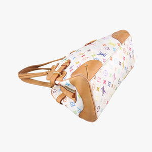 Pre-owned Louis Vuitton CLAUDIA white Monogram Multicolor M40193 handbag | stylenewstar