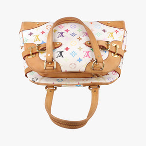 Pre-owned Louis Vuitton CLAUDIA white Monogram Multicolor M40193 handbag | stylenewstar
