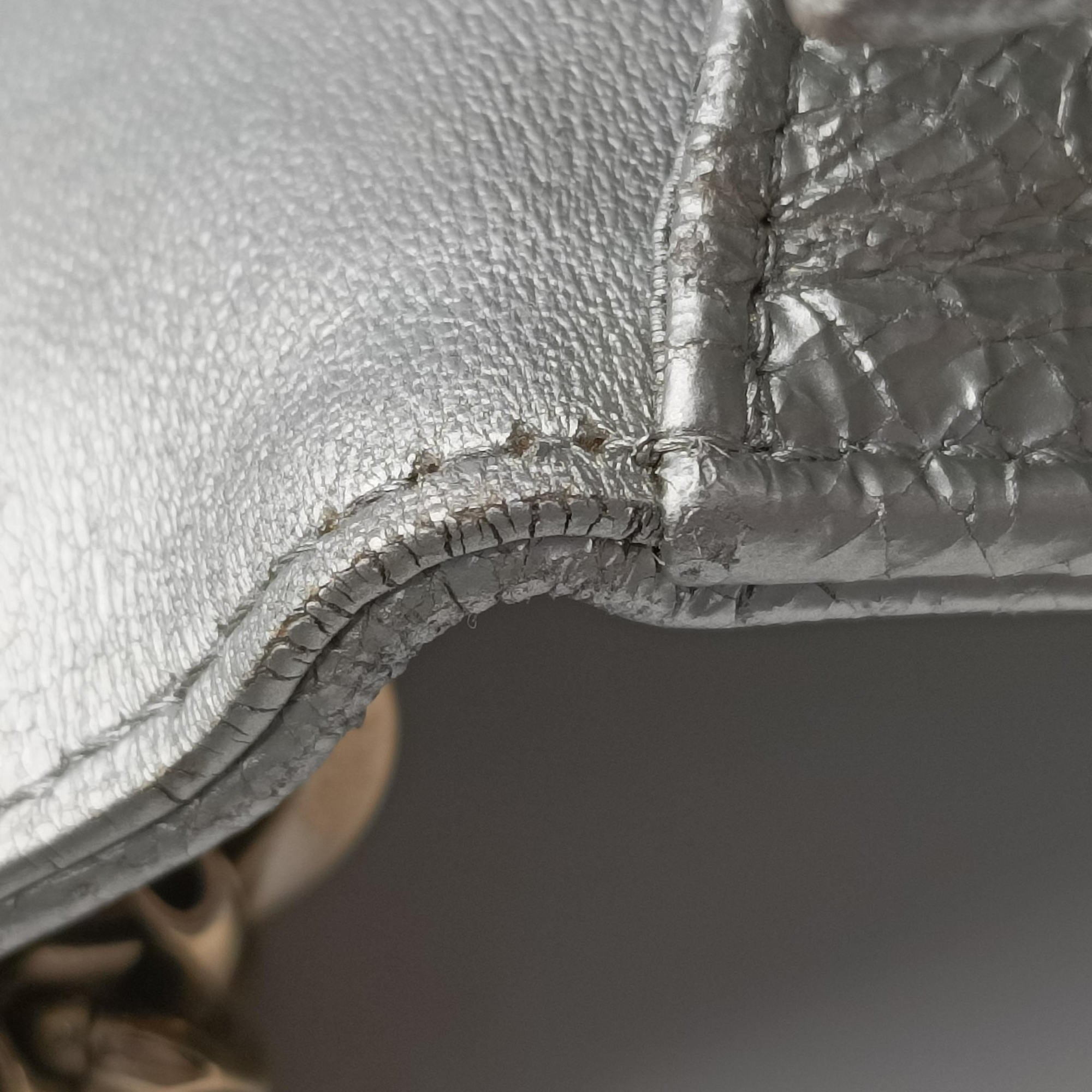 Pre-owned Christian Dior Diorama Silver Leather  shoulderbag | stylenewstar