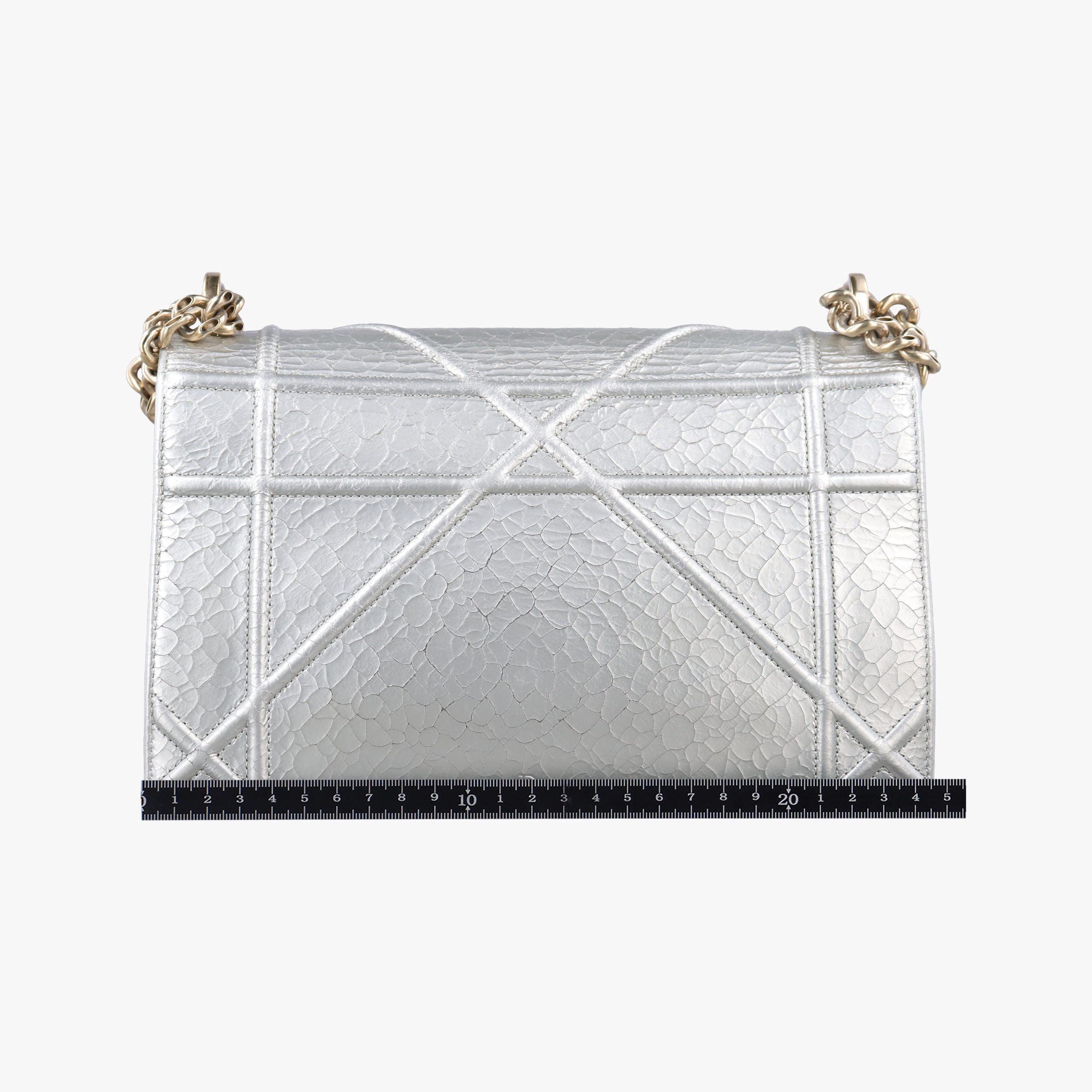 Pre-owned Christian Dior Diorama Silver Leather  shoulderbag | stylenewstar