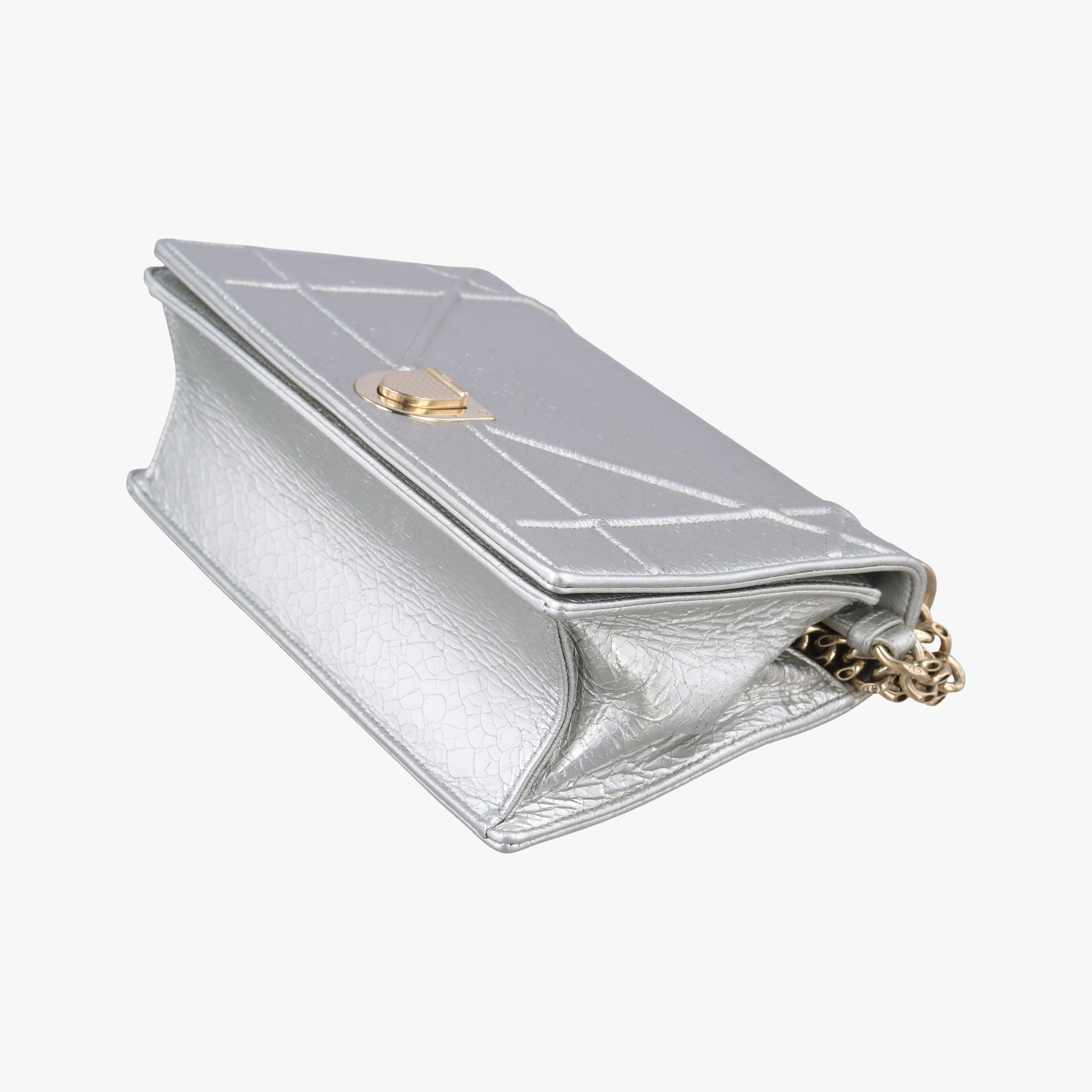 Pre-owned Christian Dior Diorama Silver Leather  shoulderbag | stylenewstar