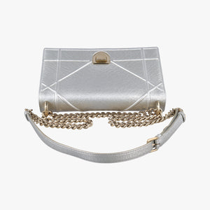 Pre-owned Christian Dior Diorama Silver Leather  shoulderbag | stylenewstar