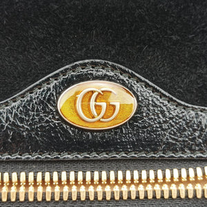 Pre-owned Gucci Ophidia Black Suede×leather 517076 shoulderbag | stylenewstar