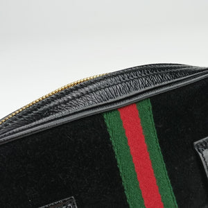Pre-owned Gucci Ophidia Black Suede×leather 517076 shoulderbag | stylenewstar