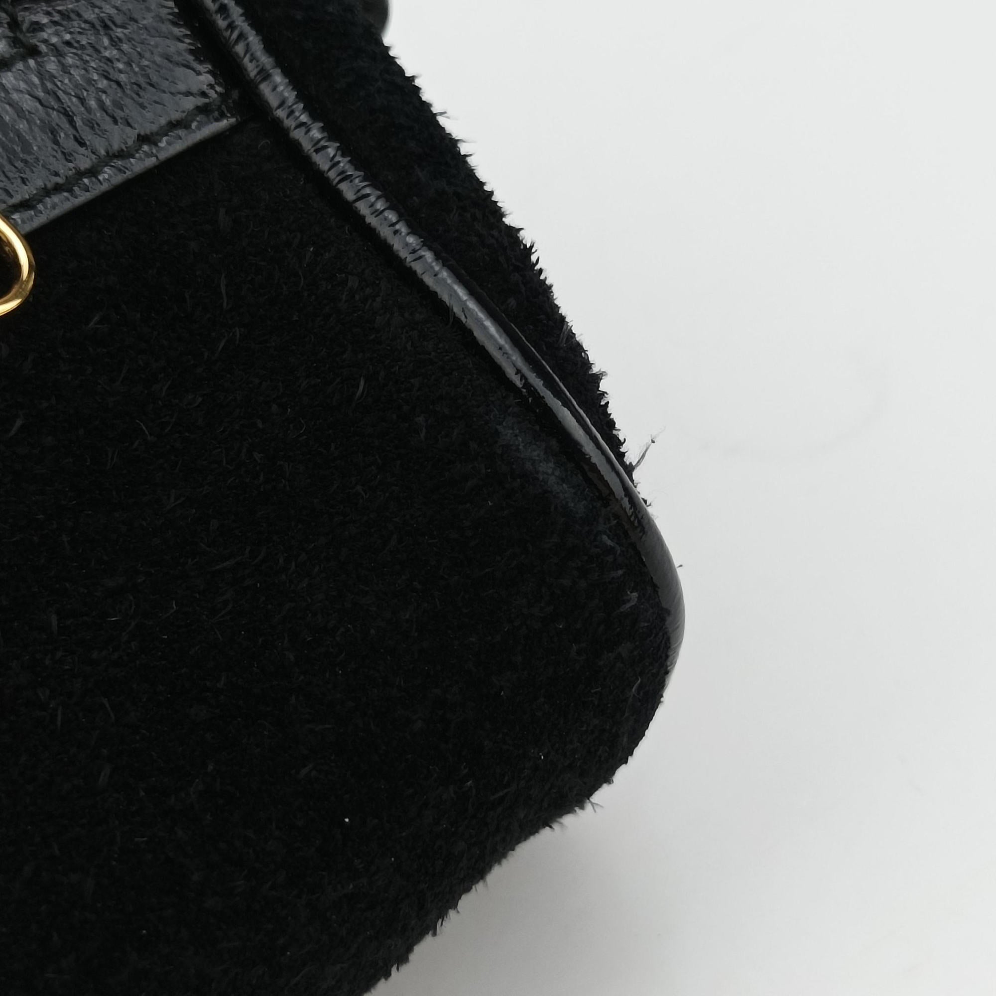 Pre-owned Gucci Ophidia Black Suede×leather 517076 shoulderbag | stylenewstar