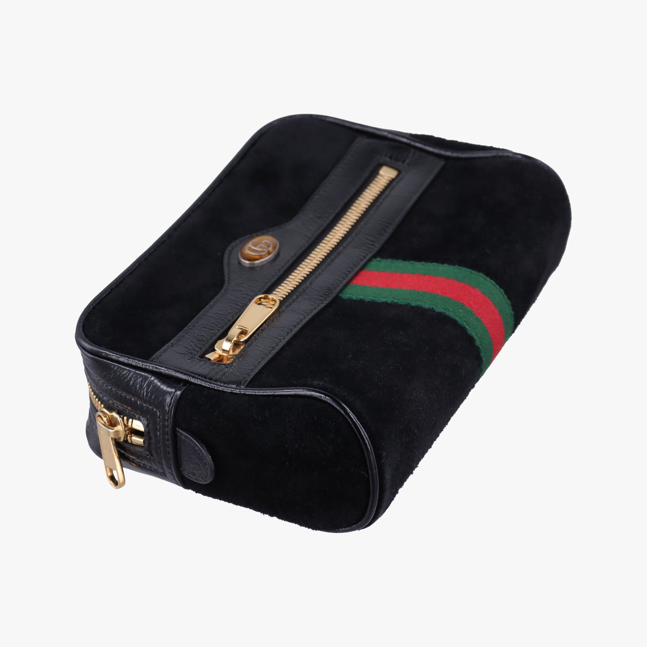 Pre-owned Gucci Ophidia Black Suede×leather 517076 shoulderbag | stylenewstar