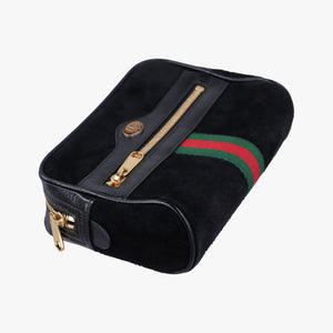 Pre-owned Gucci Ophidia Black Suede×leather 517076 shoulderbag | stylenewstar