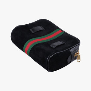 Pre-owned Gucci Ophidia Black Suede×leather 517076 shoulderbag | stylenewstar