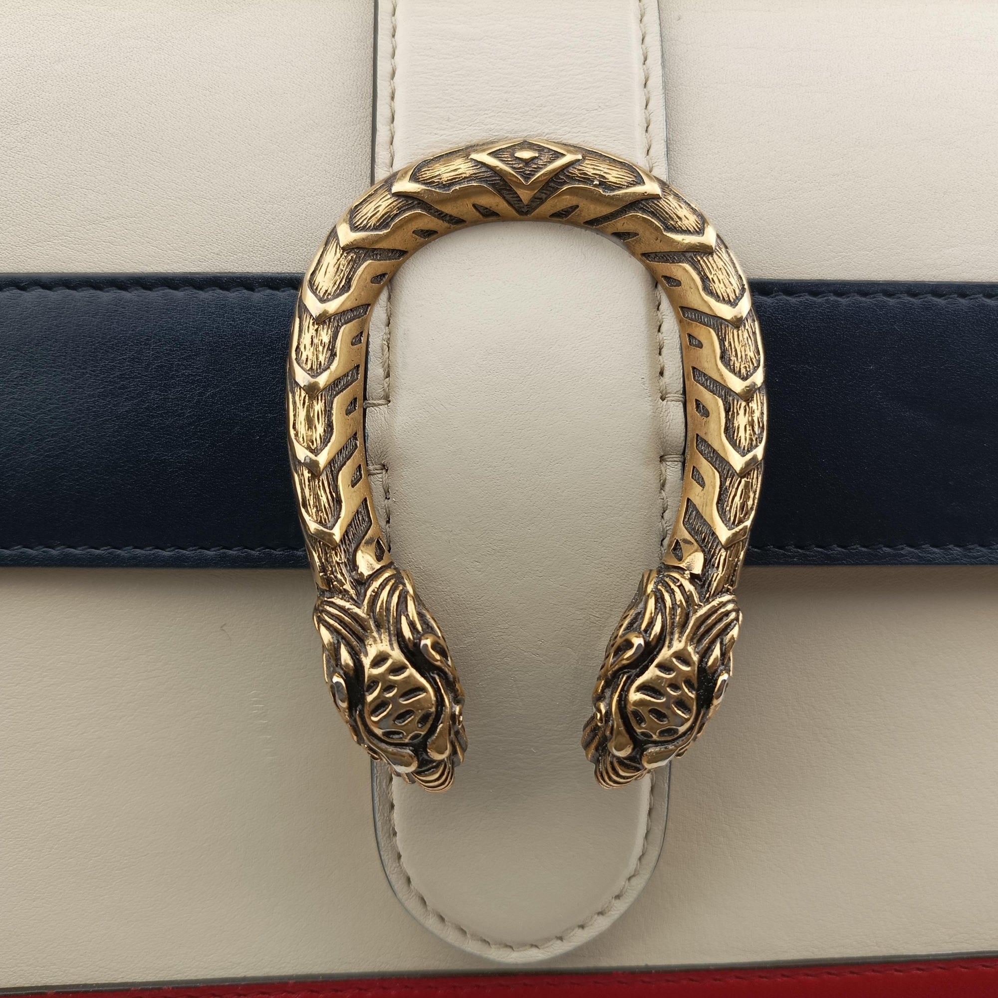 Secondhand Gucci Dionysus bamboo White×navy×red Leather 448075 shoulderbag | stylenewstar