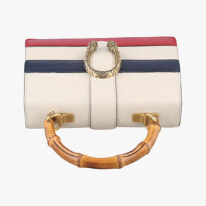 Secondhand Gucci Dionysus bamboo White×navy×red Leather 448075 shoulderbag | stylenewstar