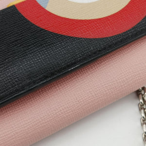 Pre-owned Fendi Monster Eyes Continental Multicolour Leather 8M0365 shoulderbag | stylenewstar