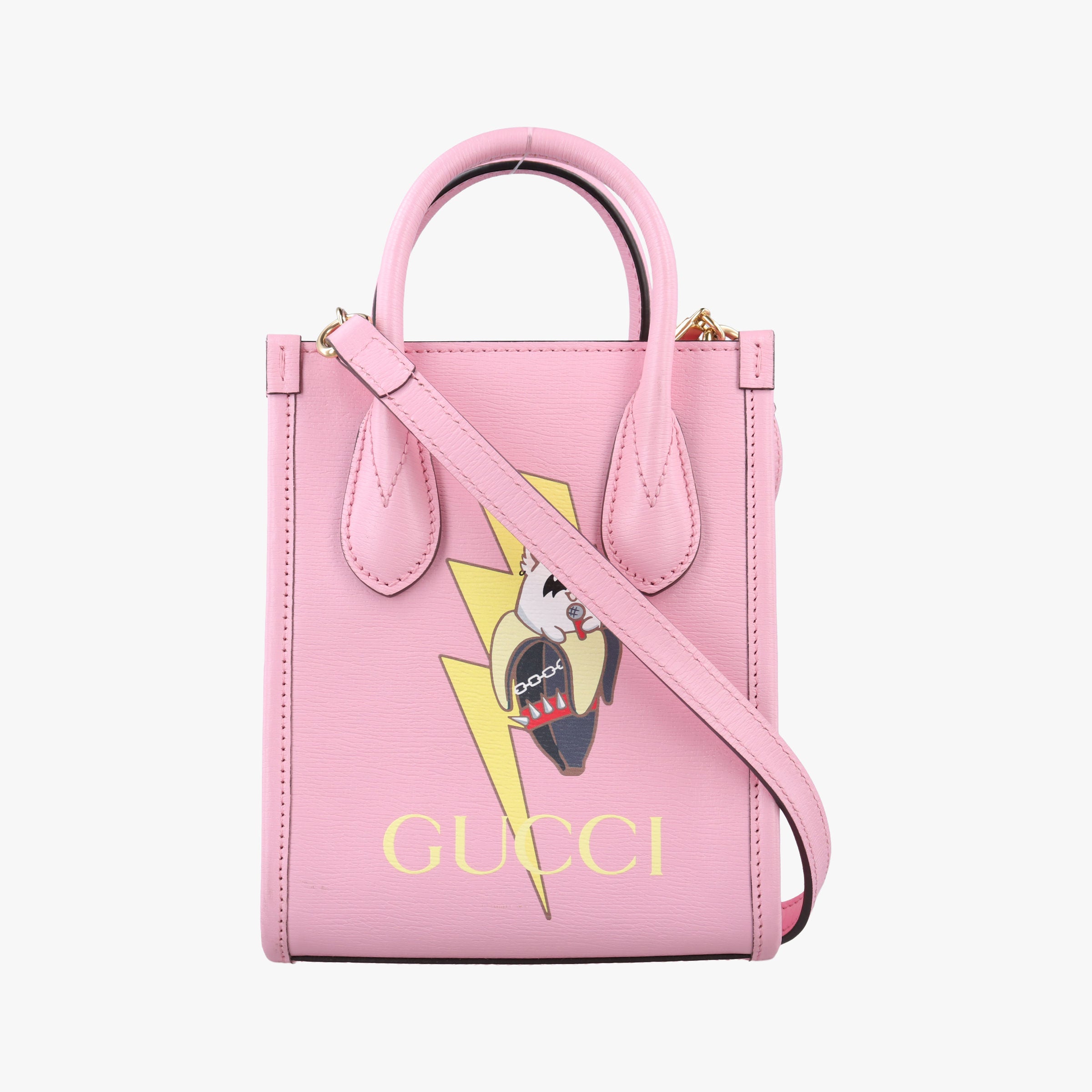 Pre-owned Gucci Bananya Mini Pink Leather 671623 shoulderbag | stylenewstar