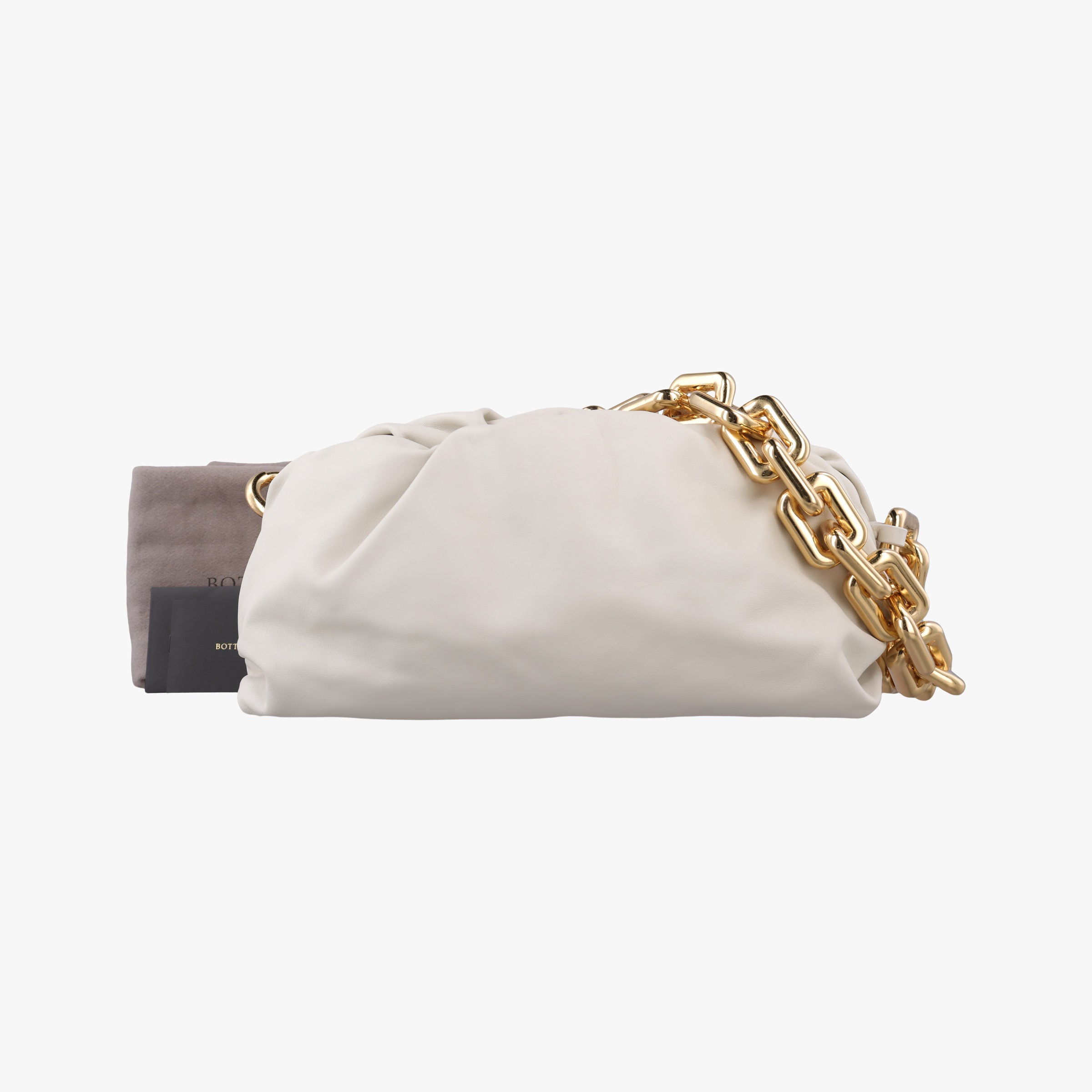 Vintage Bottega Veneta THE Chain Pouch White lambskin  shoulderbag | stylenewstar