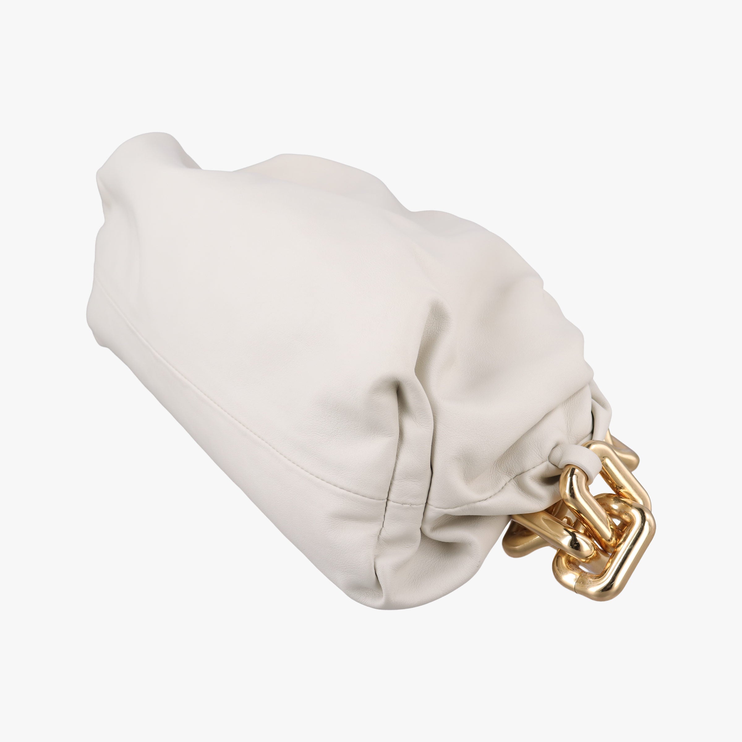 Vintage Bottega Veneta THE Chain Pouch White lambskin  shoulderbag | stylenewstar