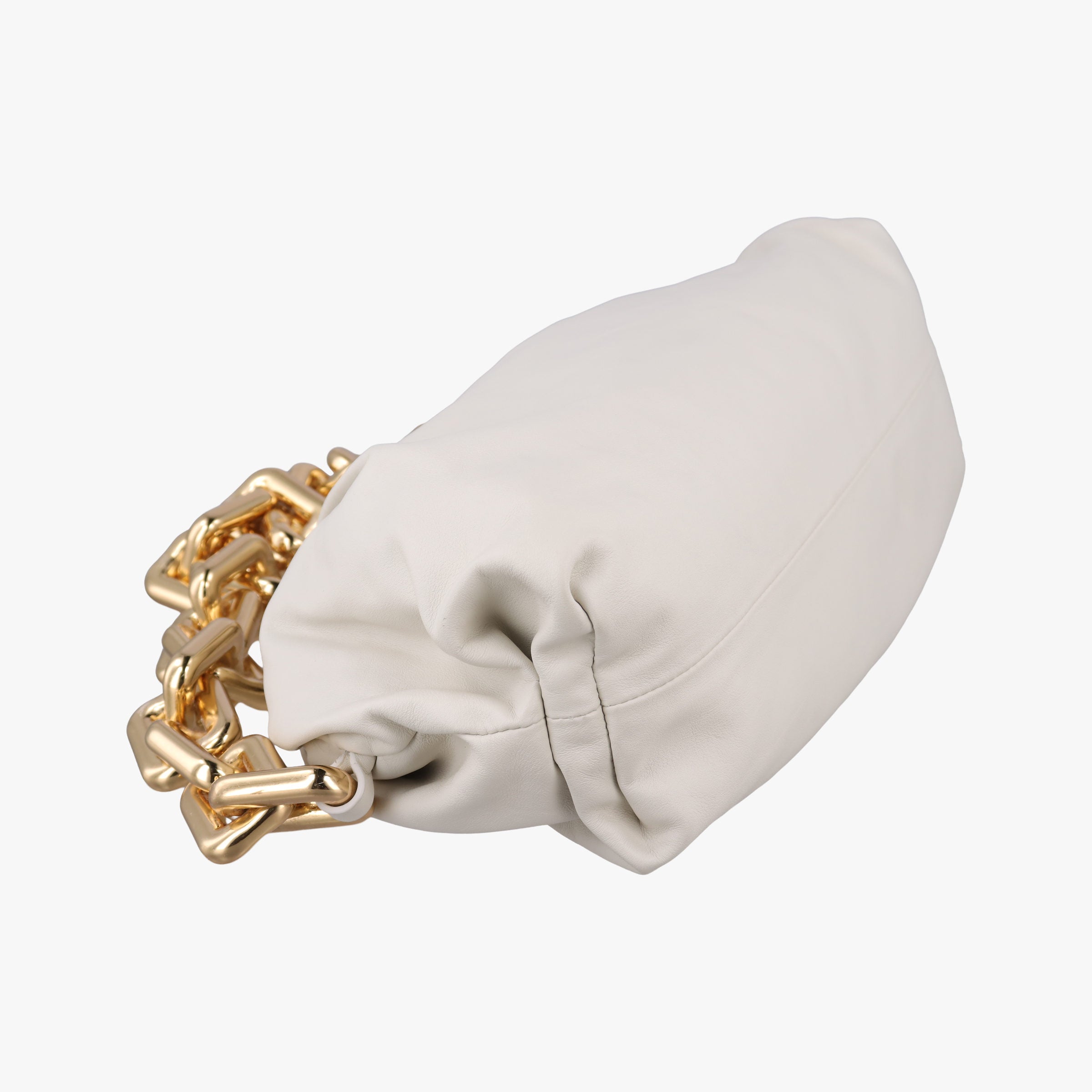 Vintage Bottega Veneta THE Chain Pouch White lambskin  shoulderbag | stylenewstar