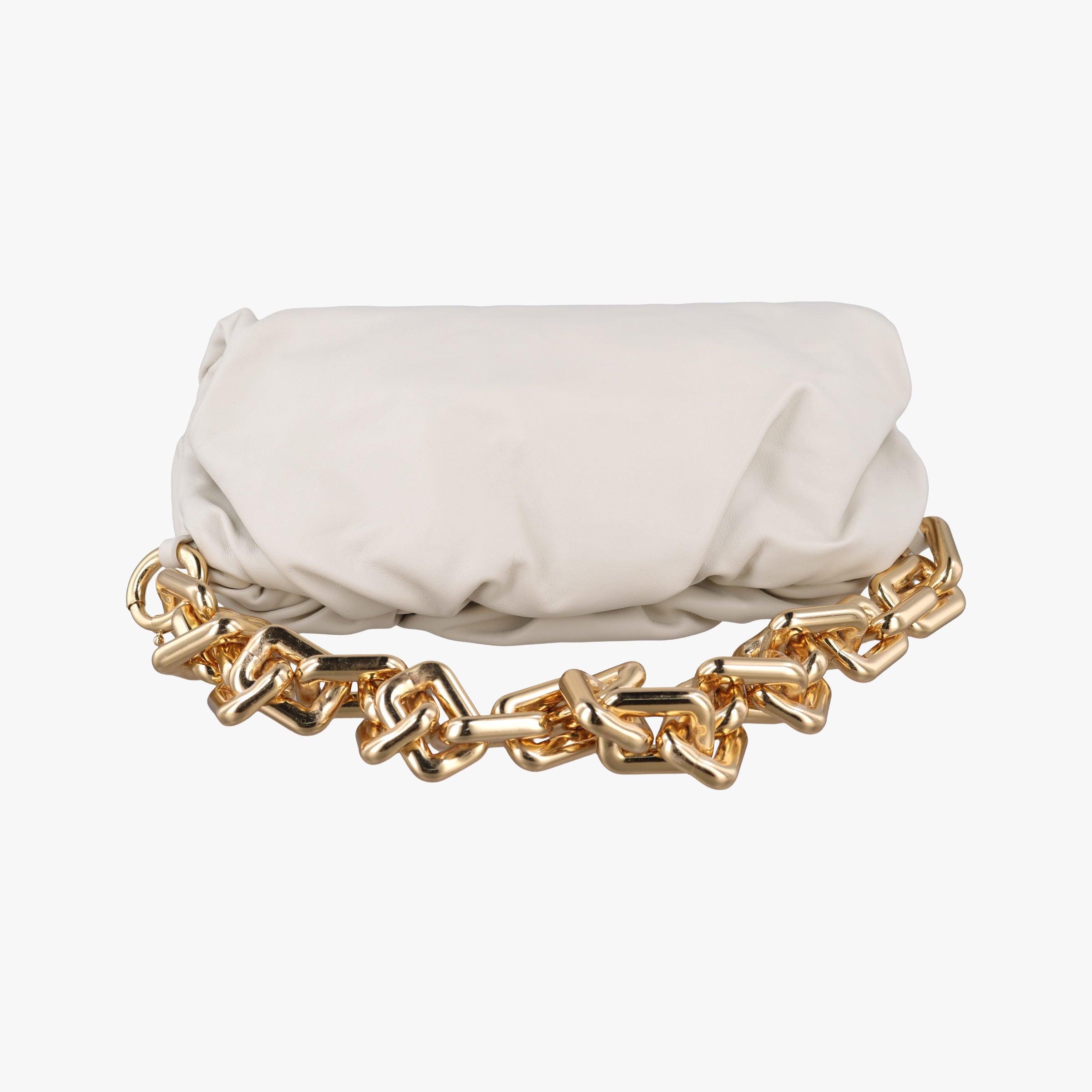Vintage Bottega Veneta THE Chain Pouch White lambskin  shoulderbag | stylenewstar