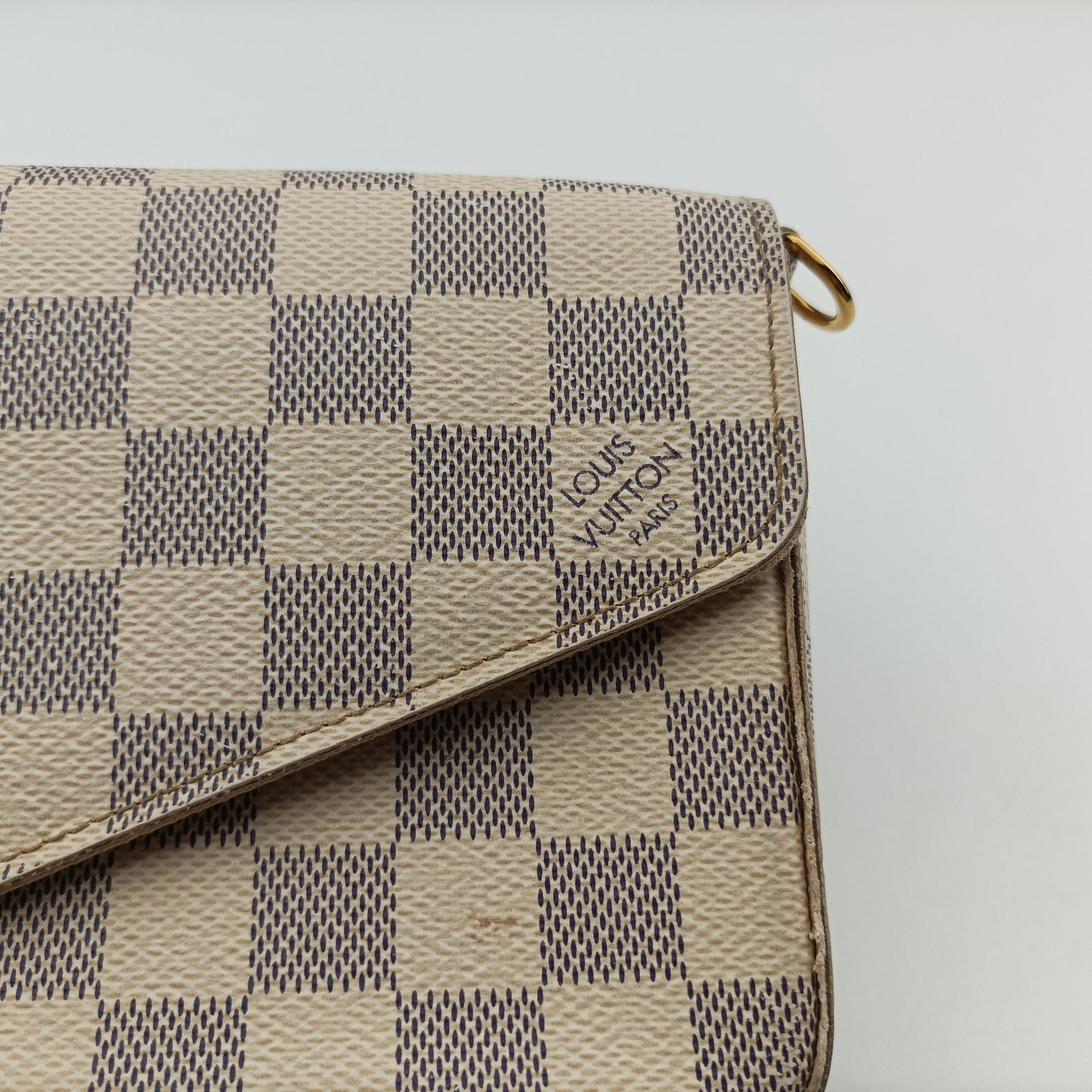 Pre-owned Louis Vuitton Pochette Felicie Azur Damier Canvas N63106 shoulderbag | stylenewstar