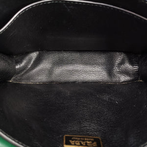 Pre-owned Prada Cahier Green×black Leather 1BD045 shoulderbag | stylenewstar