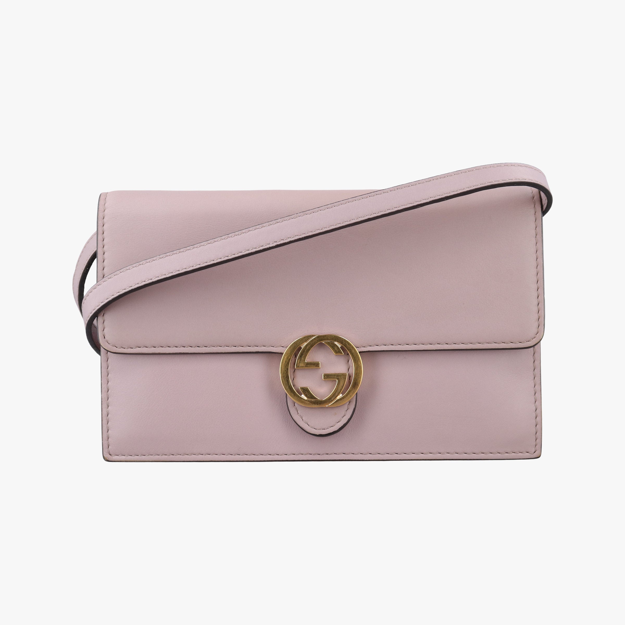 Pre-owned Gucci Interlocking G Pink Leather 369664 shoulderbag | stylenewstar