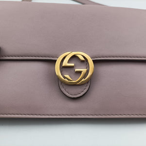 Pre-owned Gucci Interlocking G Pink Leather 369664 shoulderbag | stylenewstar