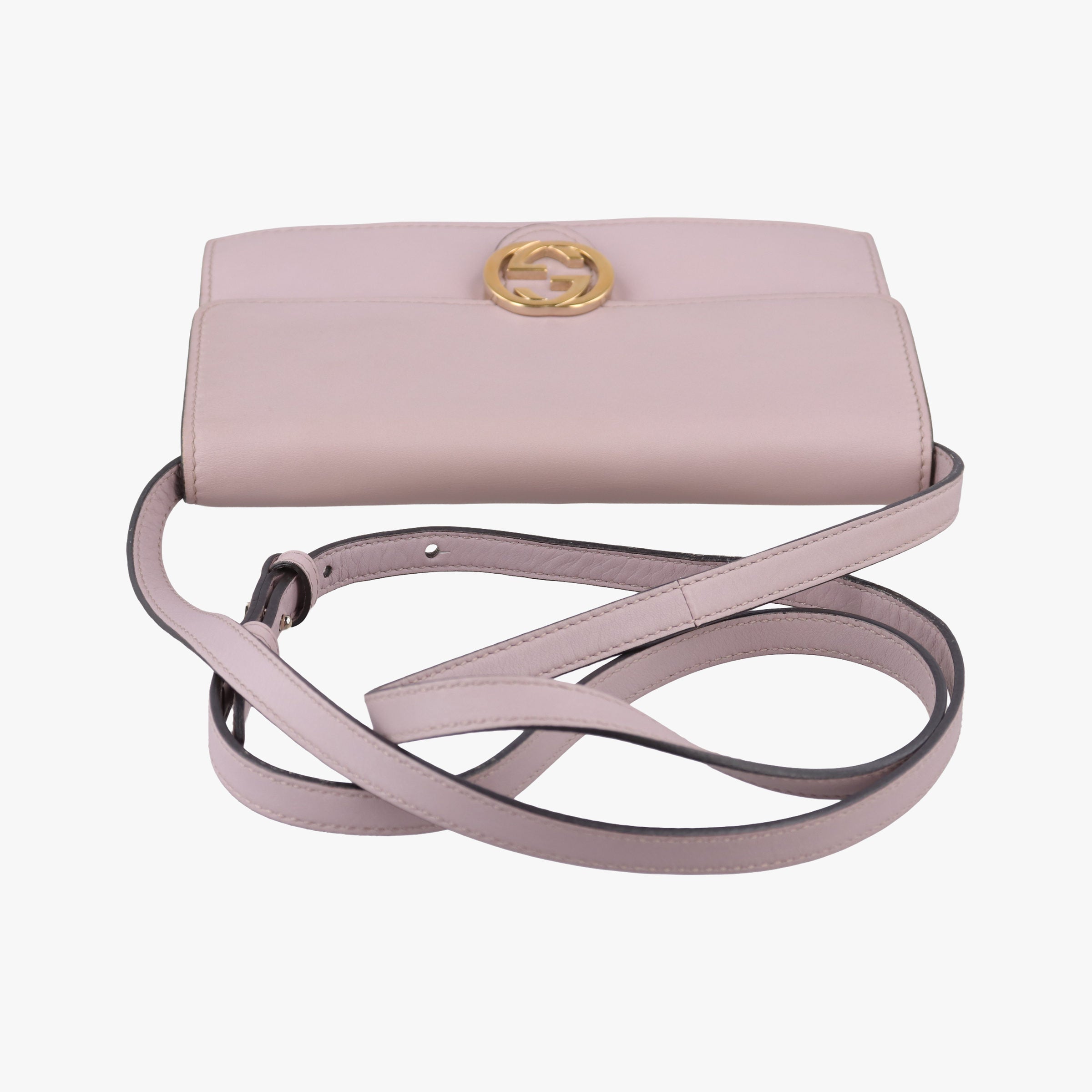 Pre-owned Gucci Interlocking G Pink Leather 369664 shoulderbag | stylenewstar