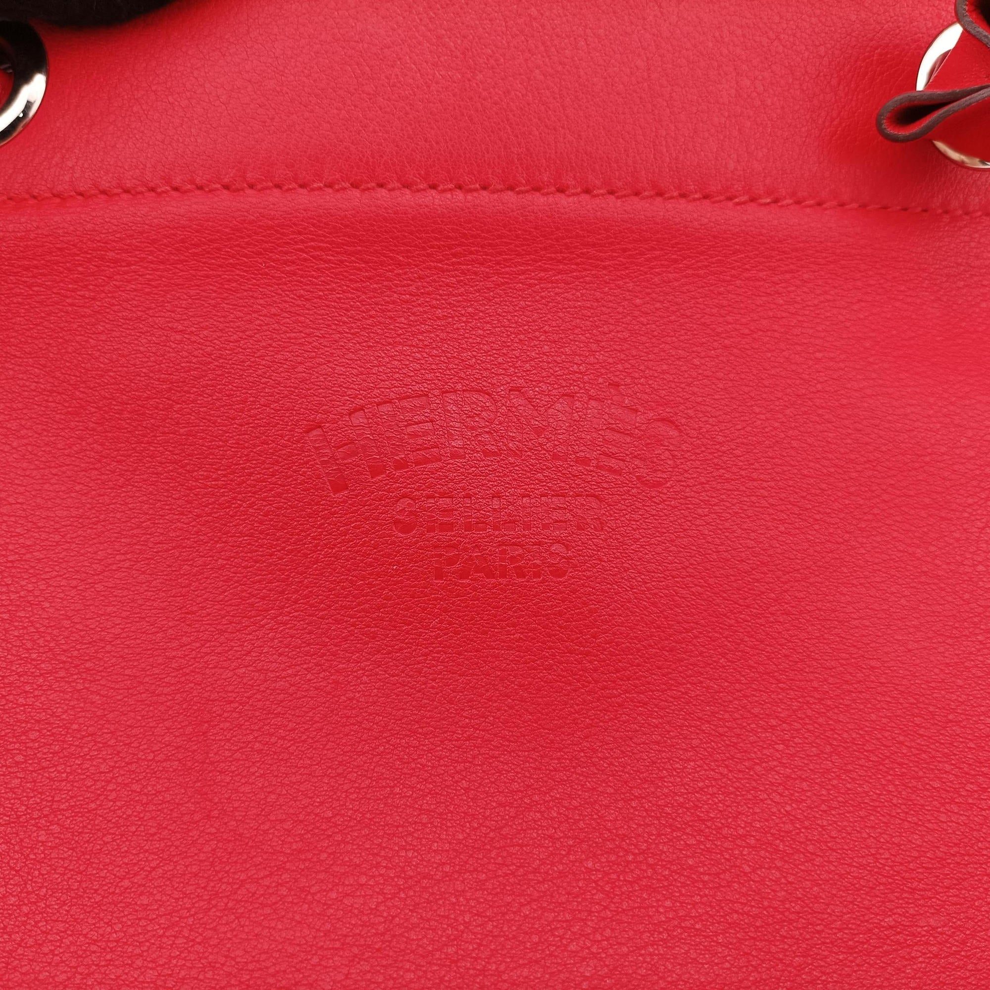 Pre-owned Hermes Sac Aline mini Red lambskin  shoulderbag | stylenewstar