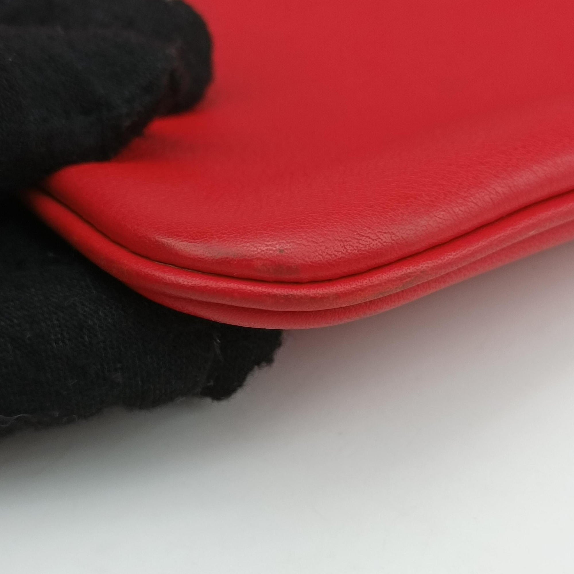 Pre-owned Hermes Sac Aline mini Red lambskin  shoulderbag | stylenewstar
