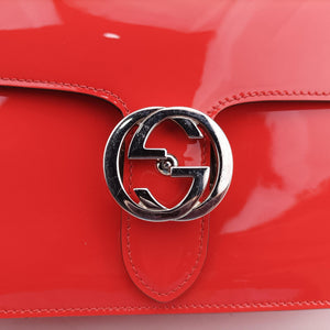 Pre-owned Gucci Interlocking G Orange Patent 387606 shoulderbag | stylenewstar