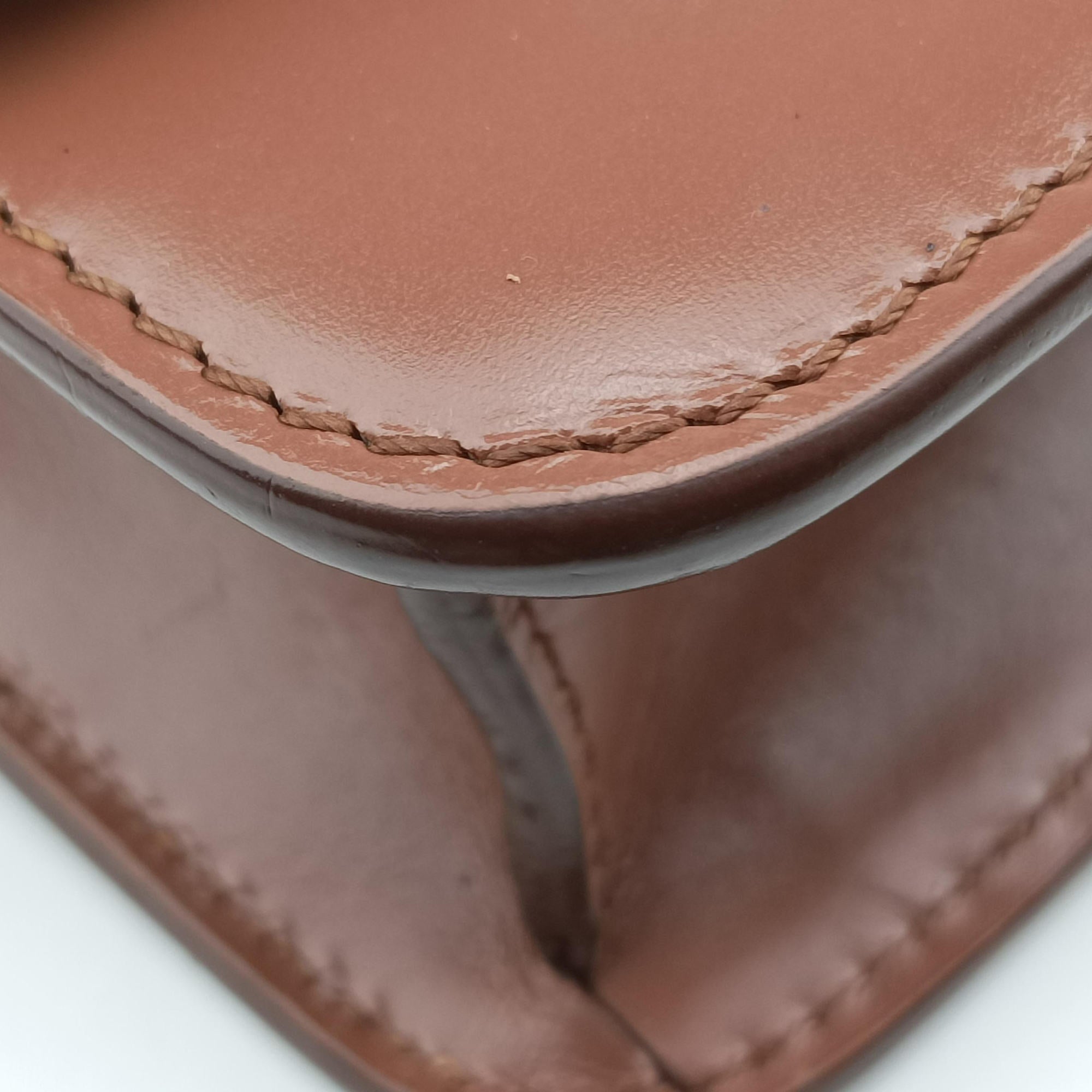 Pre-owned Burberry TB structured Brown Leather  bum bag/waist bag | stylenewstar