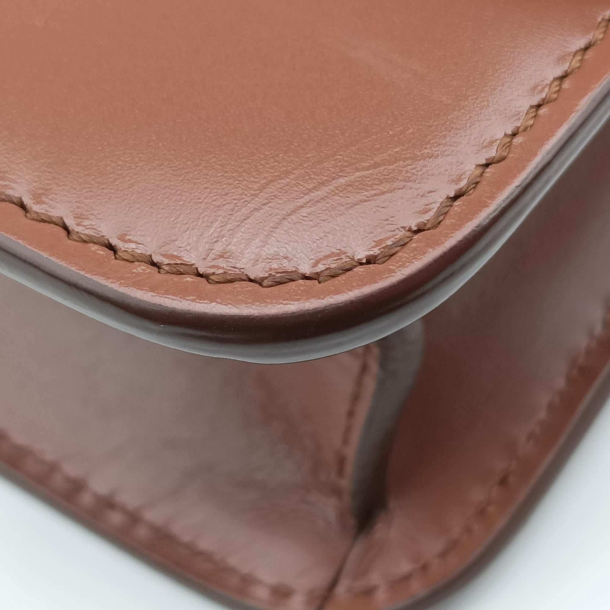 Pre-owned Burberry TB structured Brown Leather  bum bag/waist bag | stylenewstar