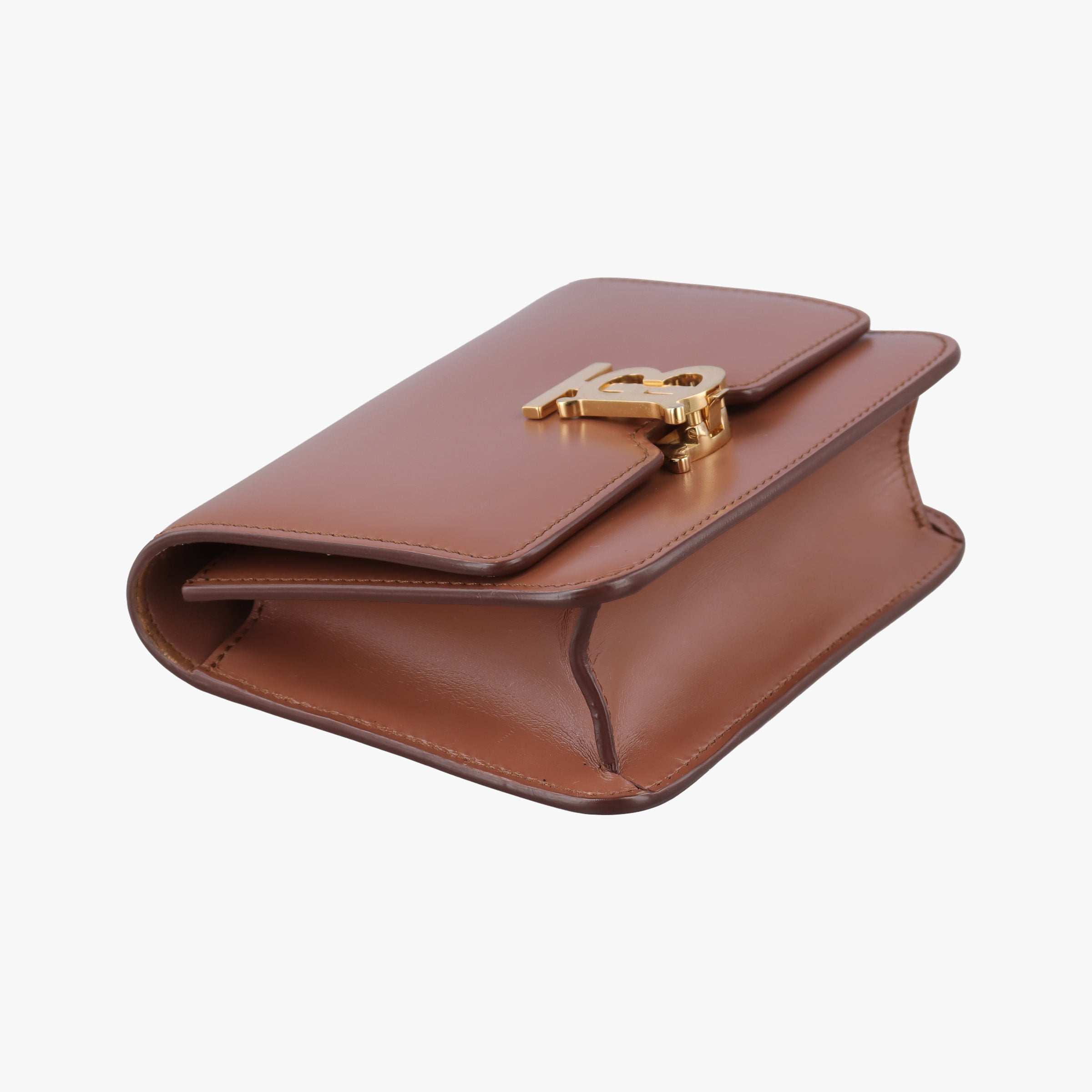 Pre-owned Burberry TB structured Brown Leather  bum bag/waist bag | stylenewstar