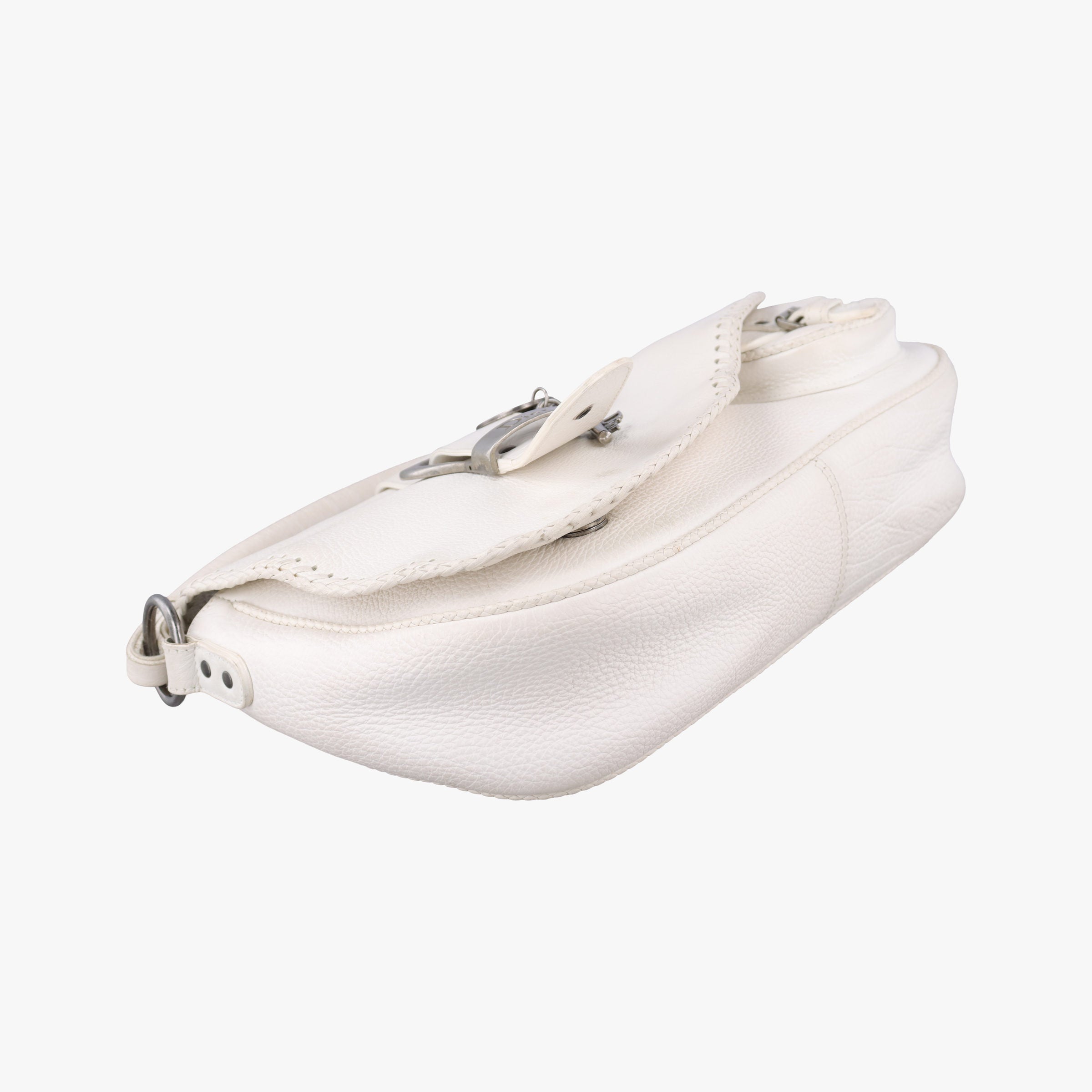 Pre-owned Christian Dior Gaucho White leather  handbag | stylenewstar