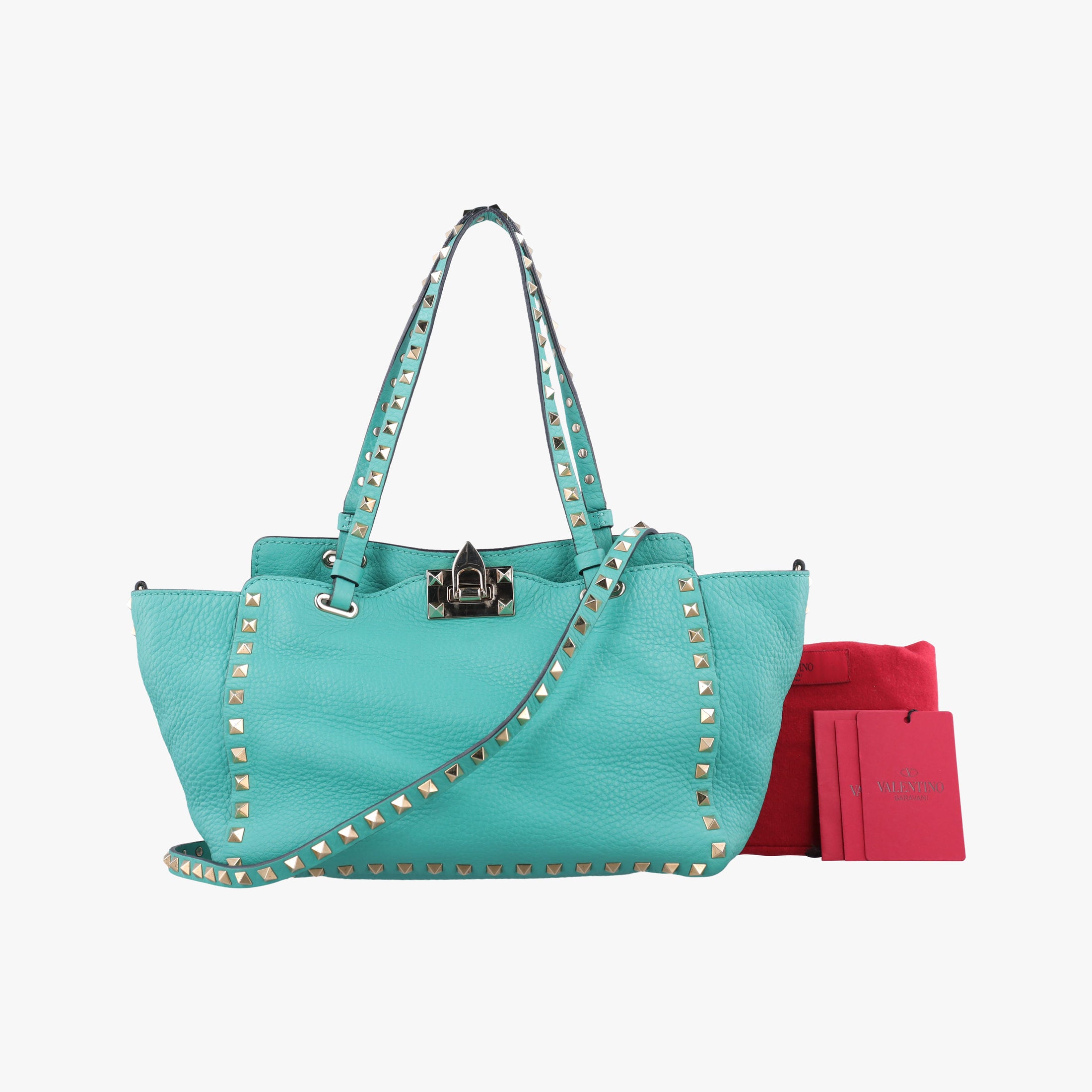Vintage Valentino Rockstud BlueGreen Leather  shoulderbag | stylenewstar