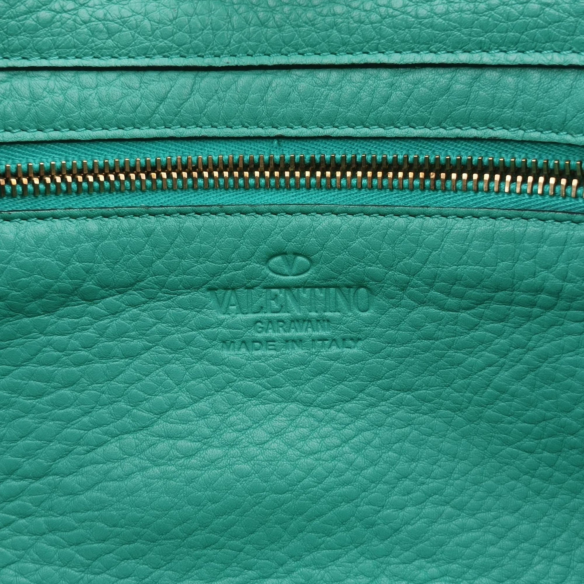 Vintage Valentino Rockstud BlueGreen Leather  shoulderbag | stylenewstar