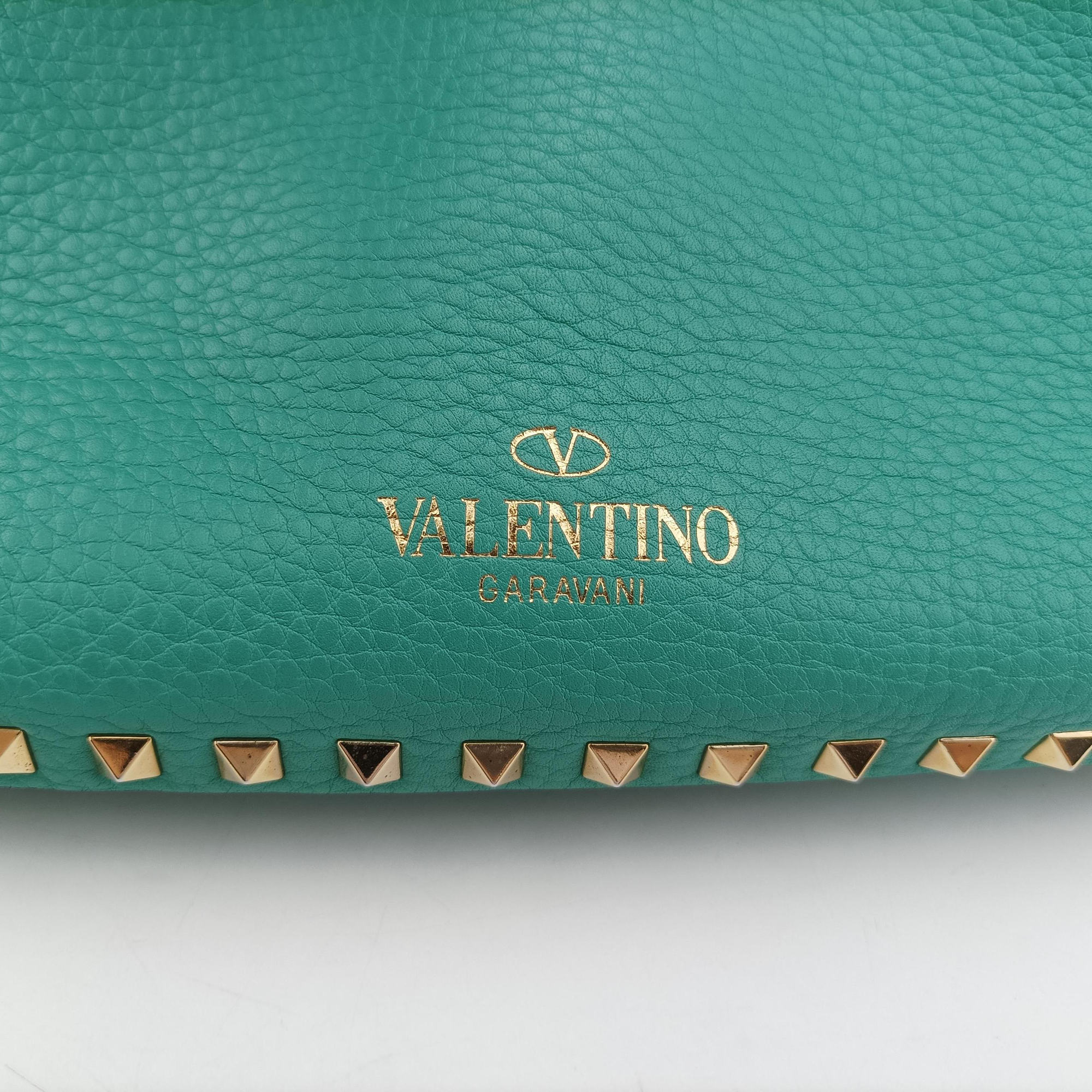 Vintage Valentino Rockstud BlueGreen Leather  shoulderbag | stylenewstar
