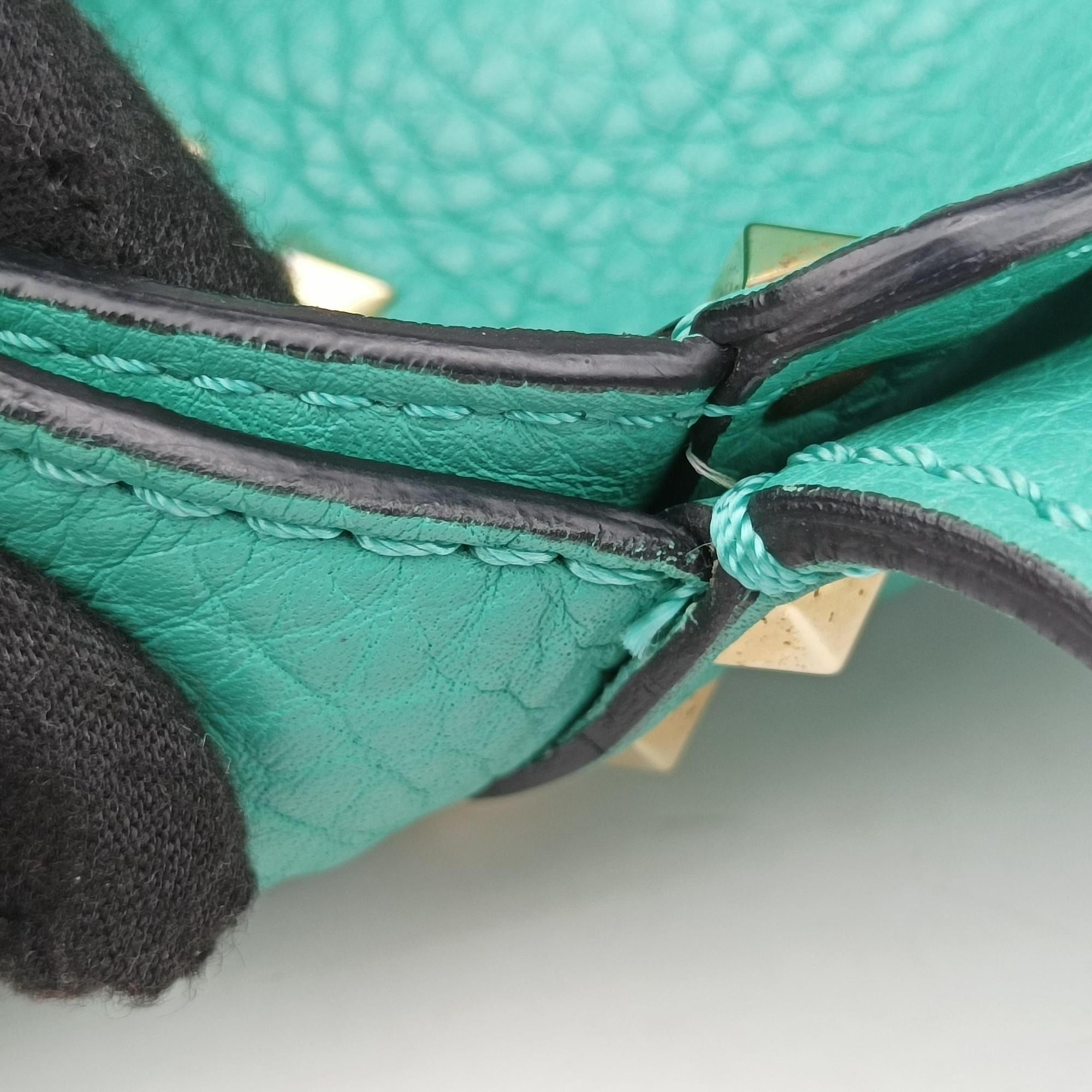 Vintage Valentino Rockstud BlueGreen Leather  shoulderbag | stylenewstar