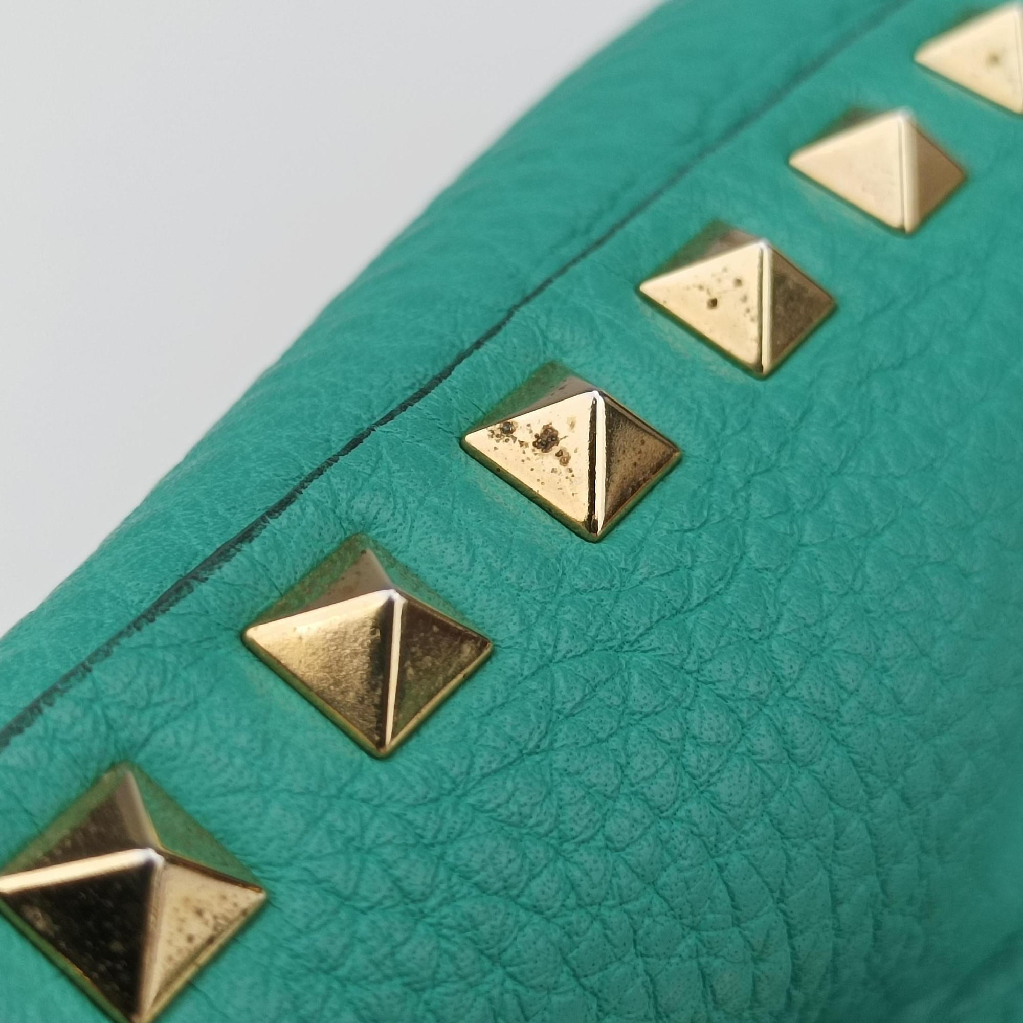 Vintage Valentino Rockstud BlueGreen Leather  shoulderbag | stylenewstar