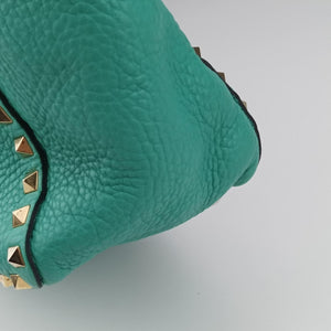 Vintage Valentino Rockstud BlueGreen Leather  shoulderbag | stylenewstar