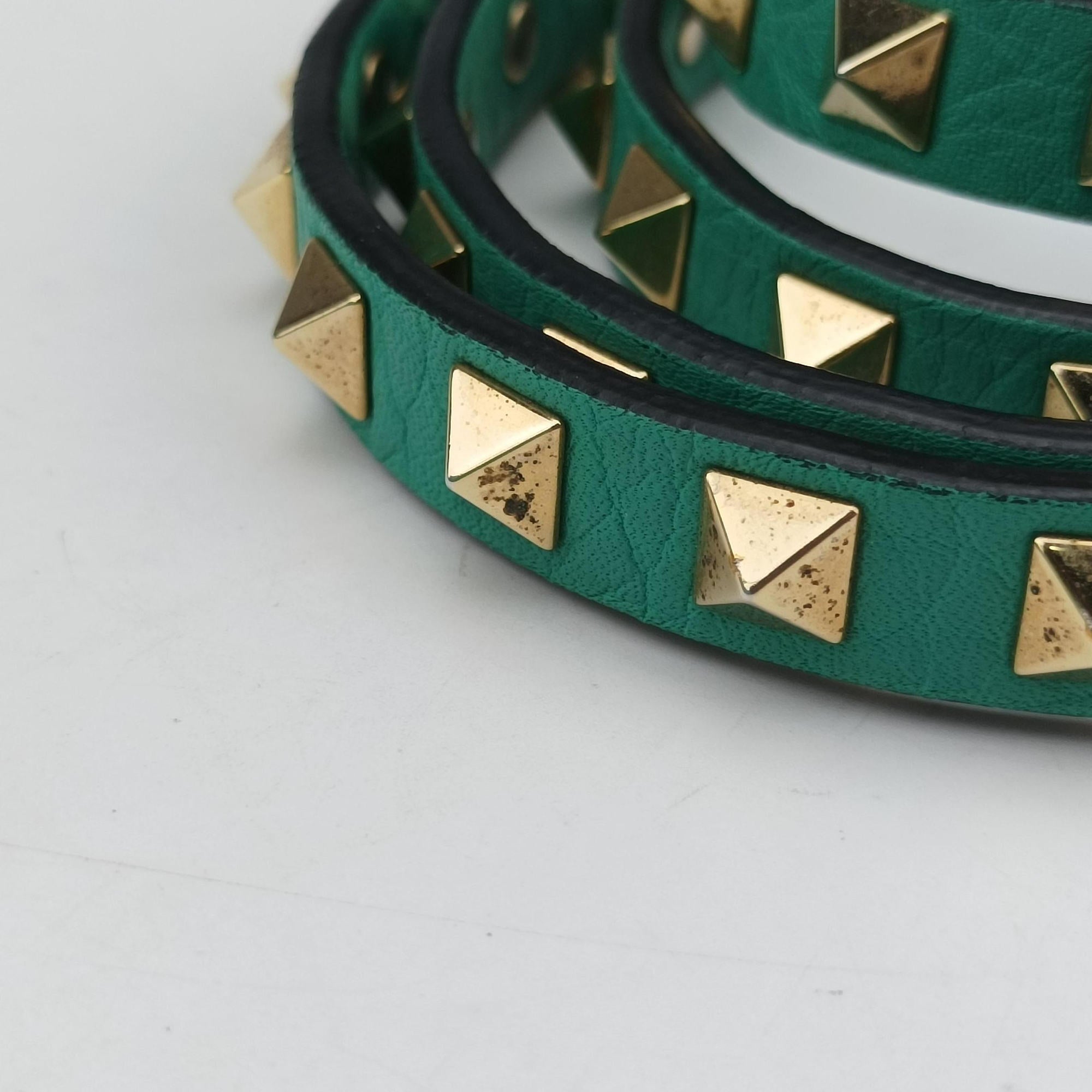 Vintage Valentino Rockstud BlueGreen Leather  shoulderbag | stylenewstar