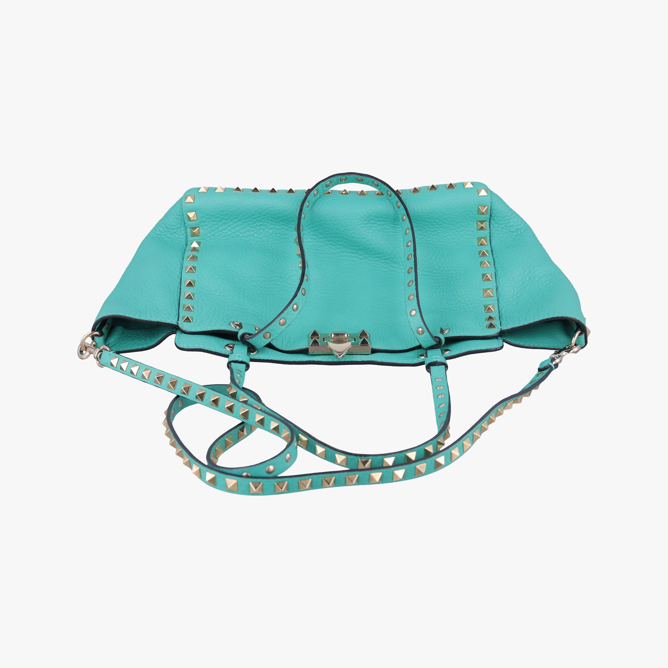 Vintage Valentino Rockstud BlueGreen Leather  shoulderbag | stylenewstar