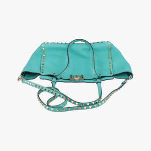 Vintage Valentino Rockstud BlueGreen Leather  shoulderbag | stylenewstar