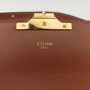 Pre-owned Celine Claude Triomphe Brown PVC coated canvas  shoulderbag | stylenewstar